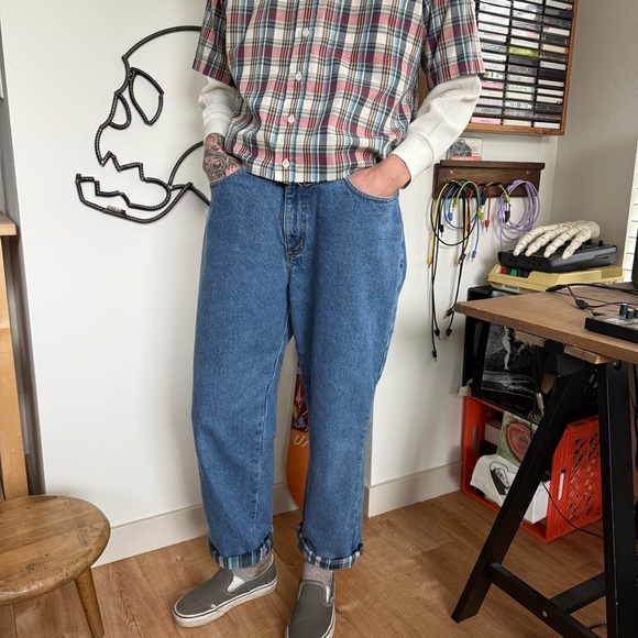 Vintage 2000s LL Bean Flannel Lined Denim Jeans ~ 32 X 28 - Picture 6 of 9